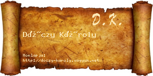 Dóczy Károly névjegykártya