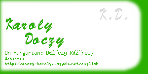 karoly doczy business card